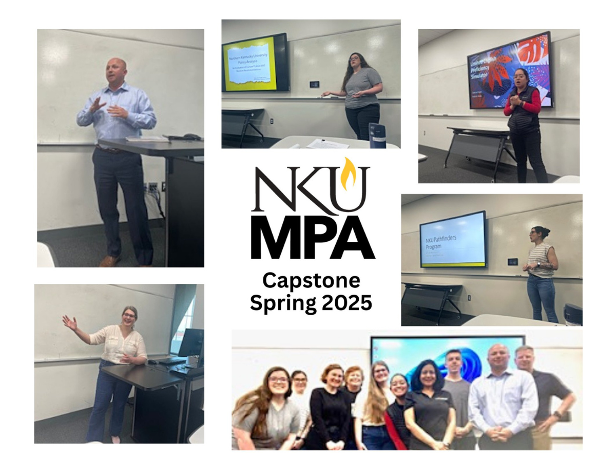 Collage of students presenting in PAD 793